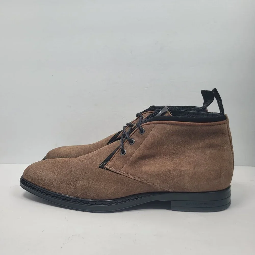 Karl Lagerfeld Men's Brown Leather Lace-Up Ankle Boots US Size 13 EU 46